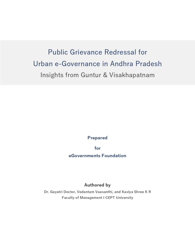 Public Grievance Redressal for Urban e-Governance in Andhra Pradesh